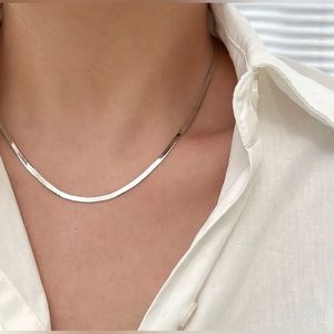 Herringbone Sterling Silver necklace w/extension (1 item)